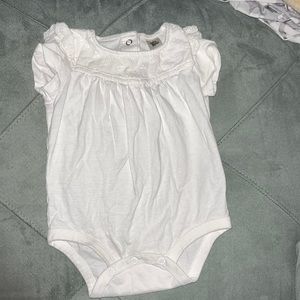 Pure white one piece with detail at top and shoulders baby bgosh size 9 month